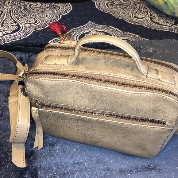 Bags Rps Grey Leather Crossbody Bag W Adjustable Strap Poshmark